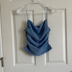 H&M Blue Draped Camisole Top